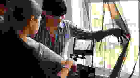 MPS Film Directing students shooting on set.