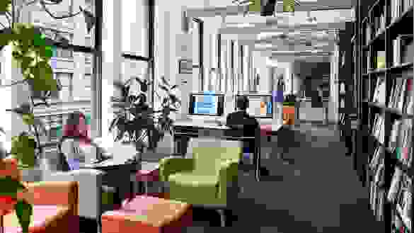 Students in the VCS lounge.