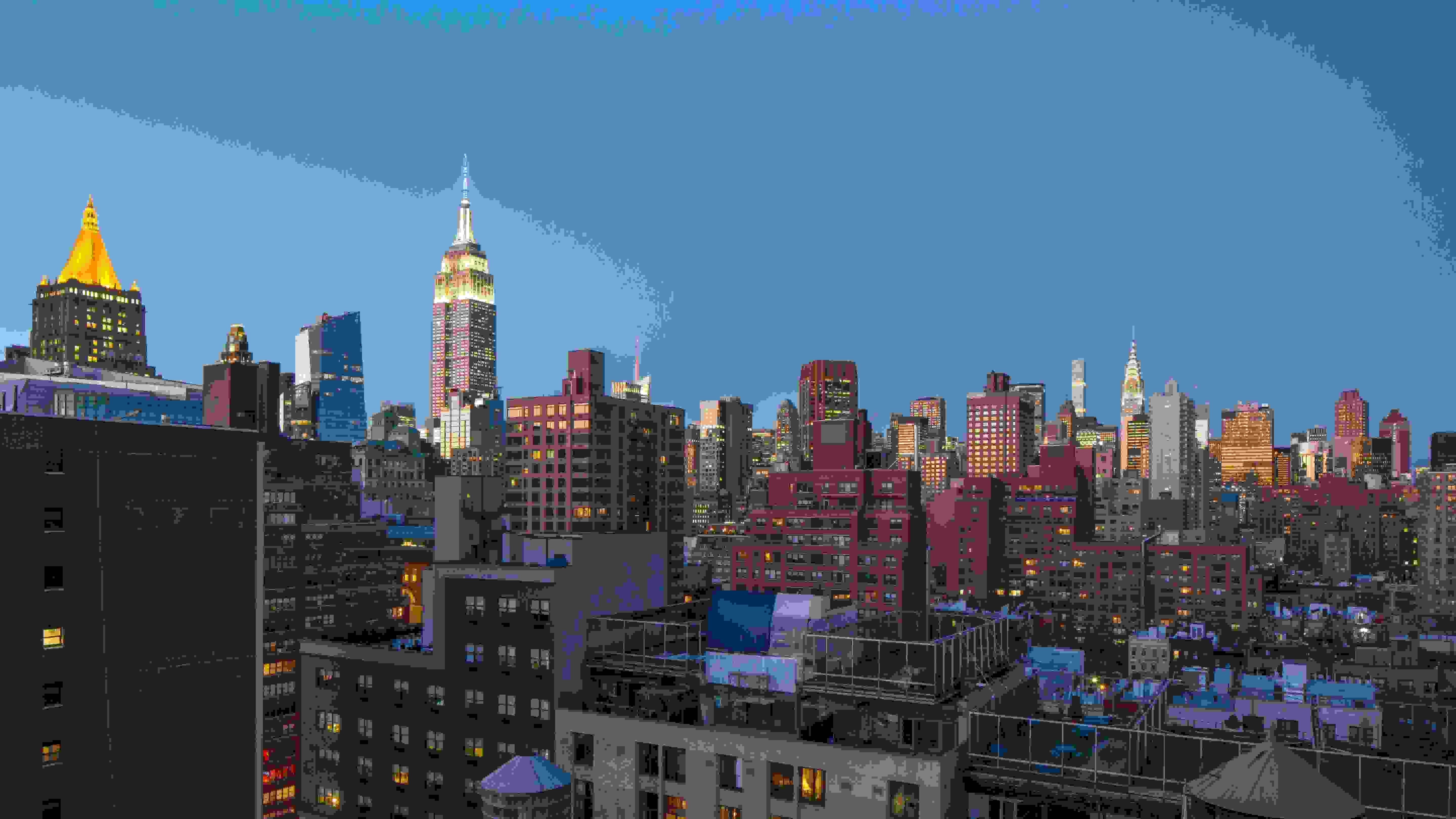 NYC skyline at night
