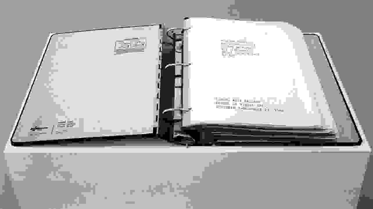Archival black and white image of an exhibition catalog