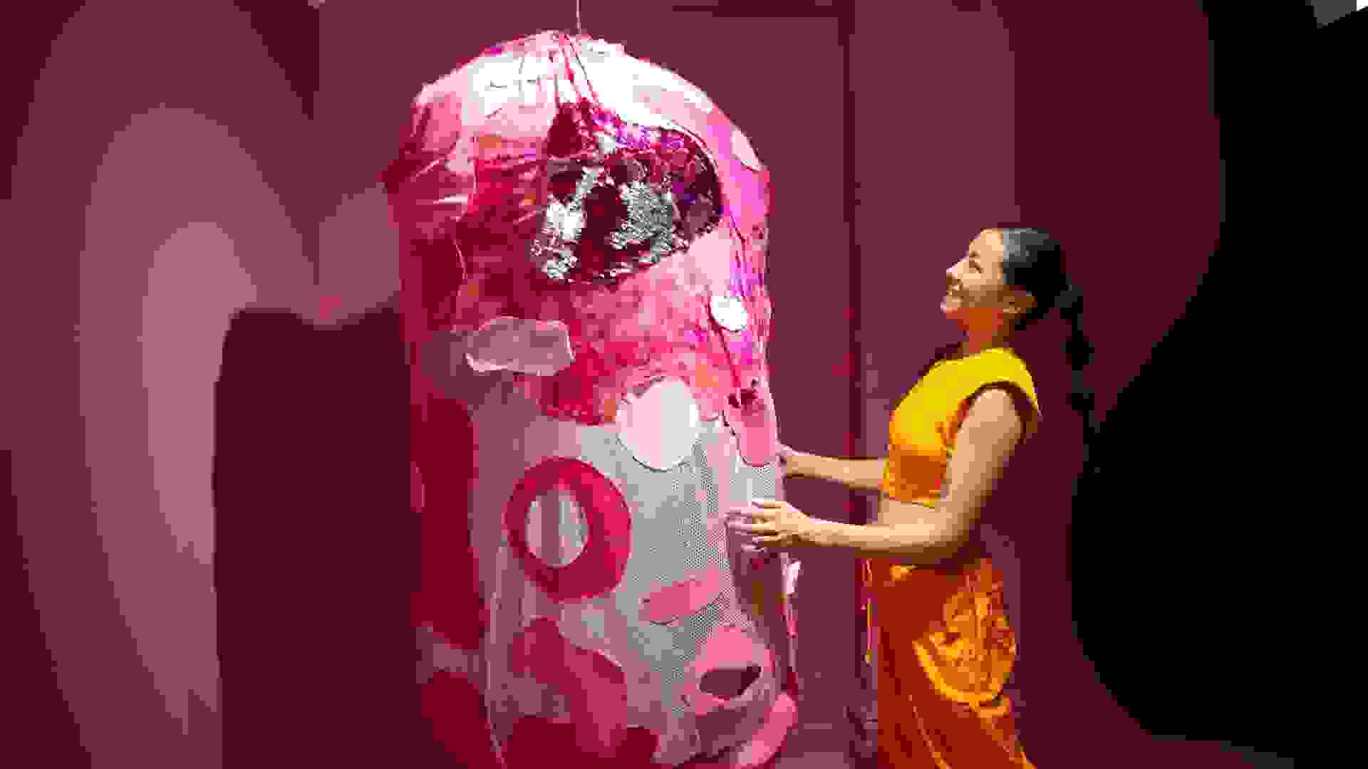 Photo of resident in their studio