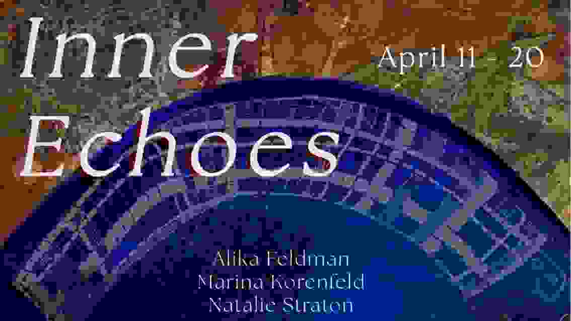 Inner Echoes poster with blue background and the artists names.