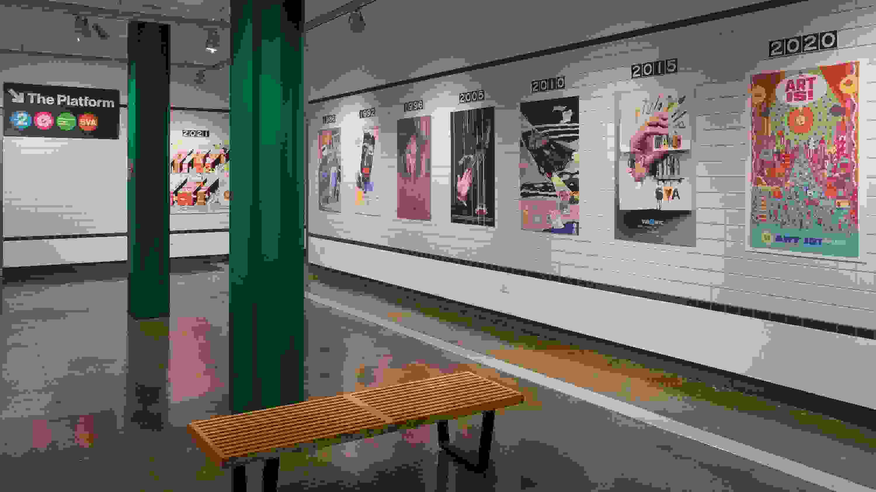 Exhibition in situ of SVA subway posters spanning the last 75 years