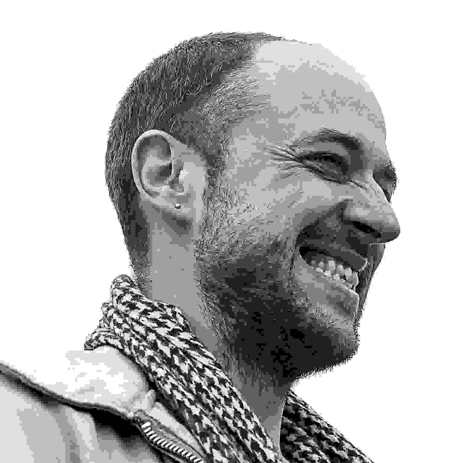 Smiling black and white photo of Jeremy Cohan 