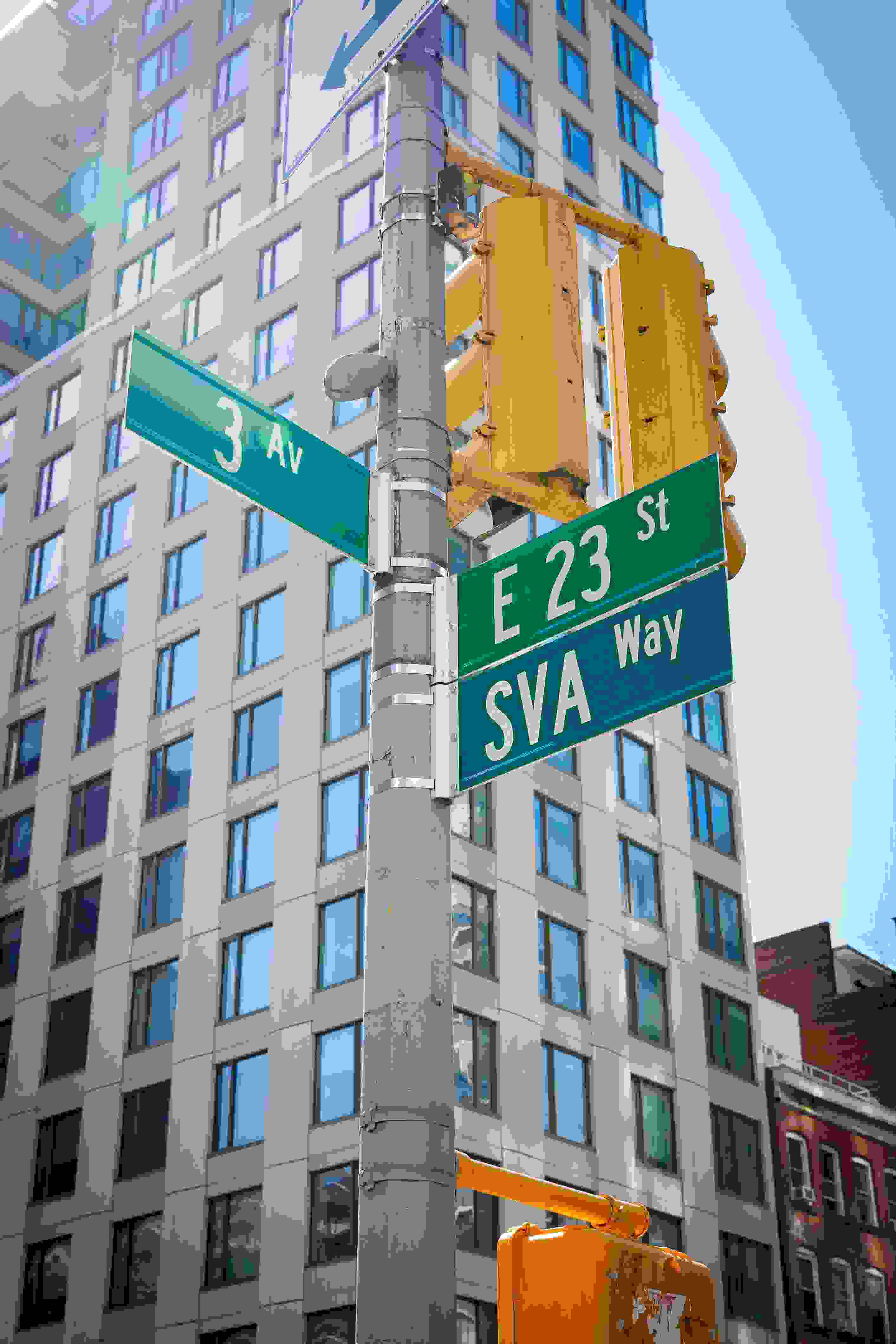 NYC street sign for the intersection of 3rd Avenue and 23rd Street