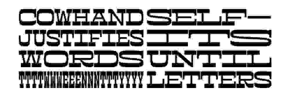 Black words in columns
