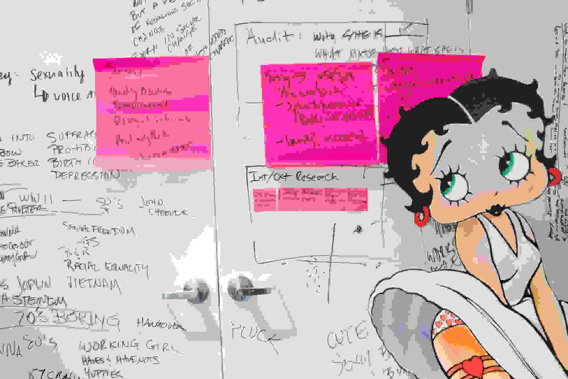 Message board on doors.