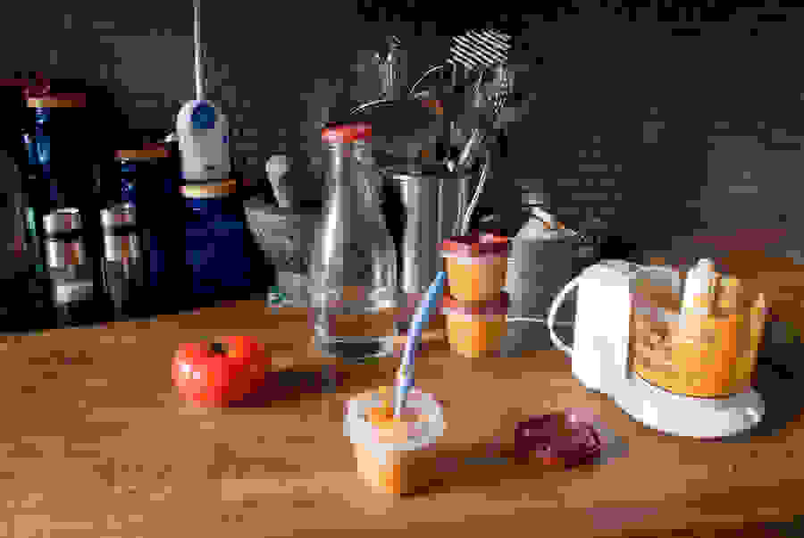 Baby food making.