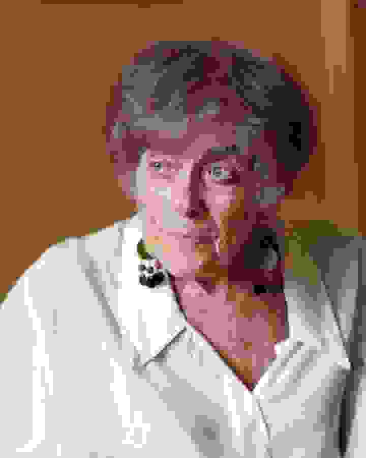 Photo of Frances Fox Piven, contemplative