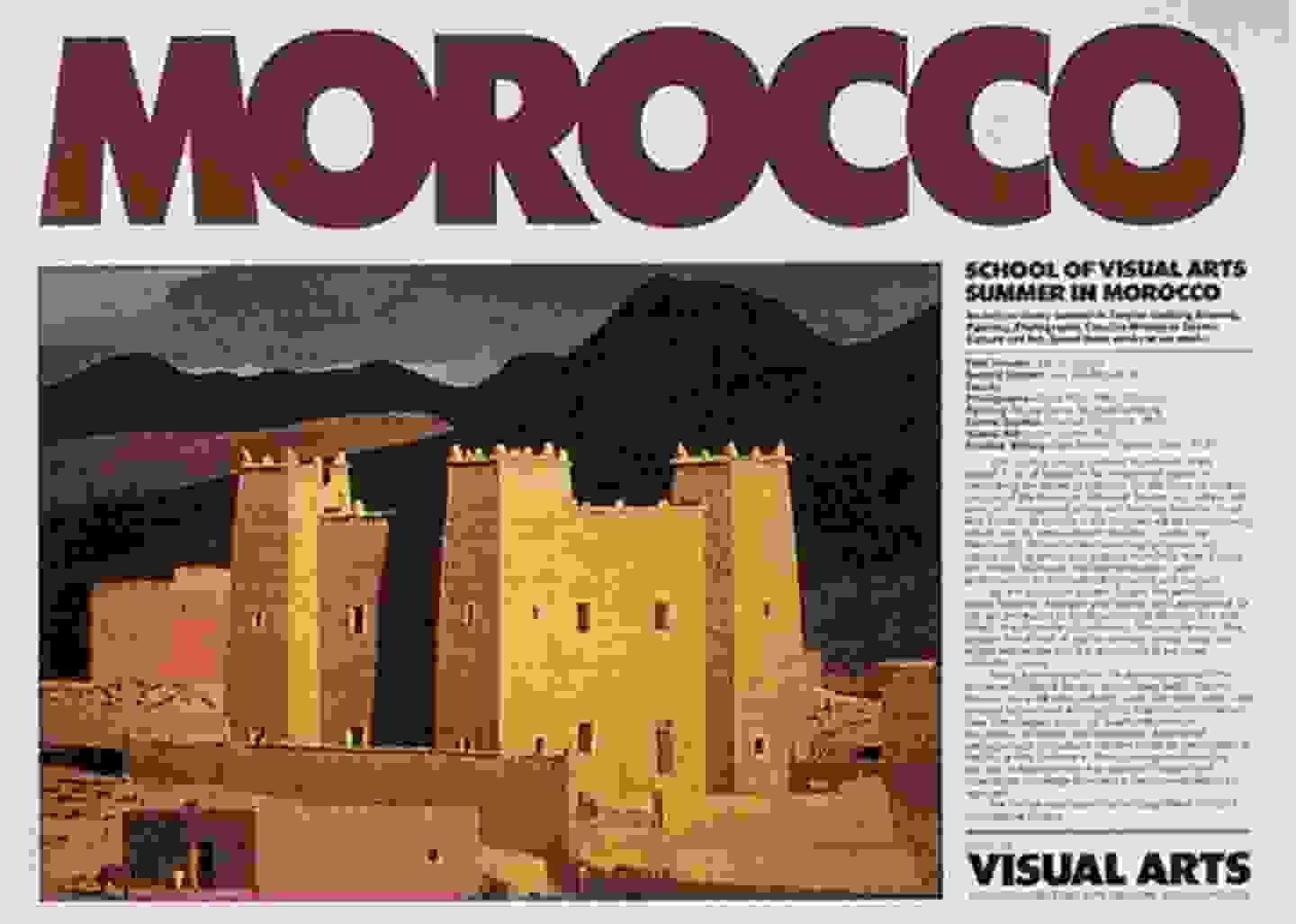 A flyer for SVA’s study abroad program to Morocco