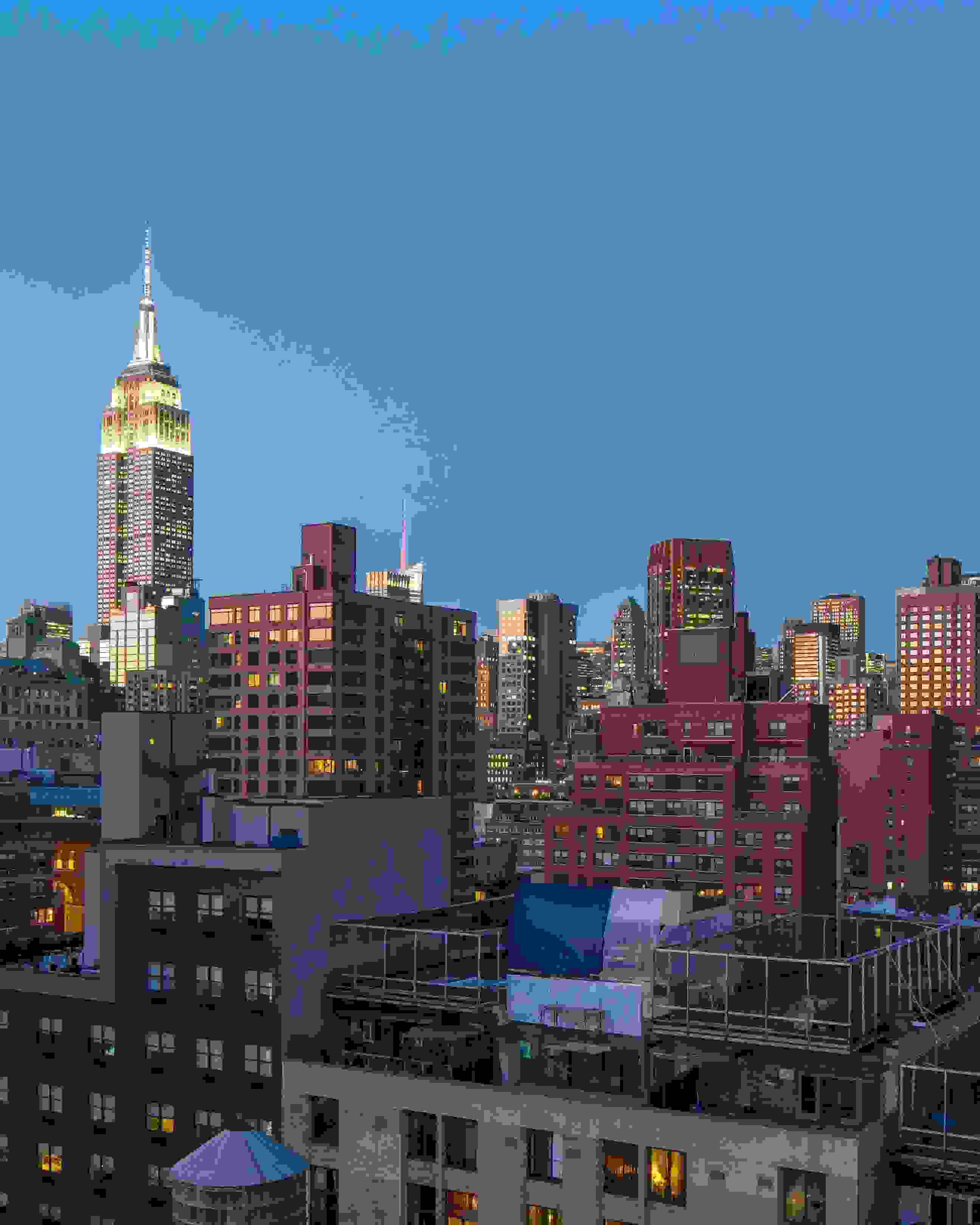 NYC skyline at night