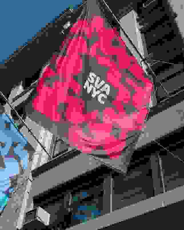 The flags of the SVA main building in New York