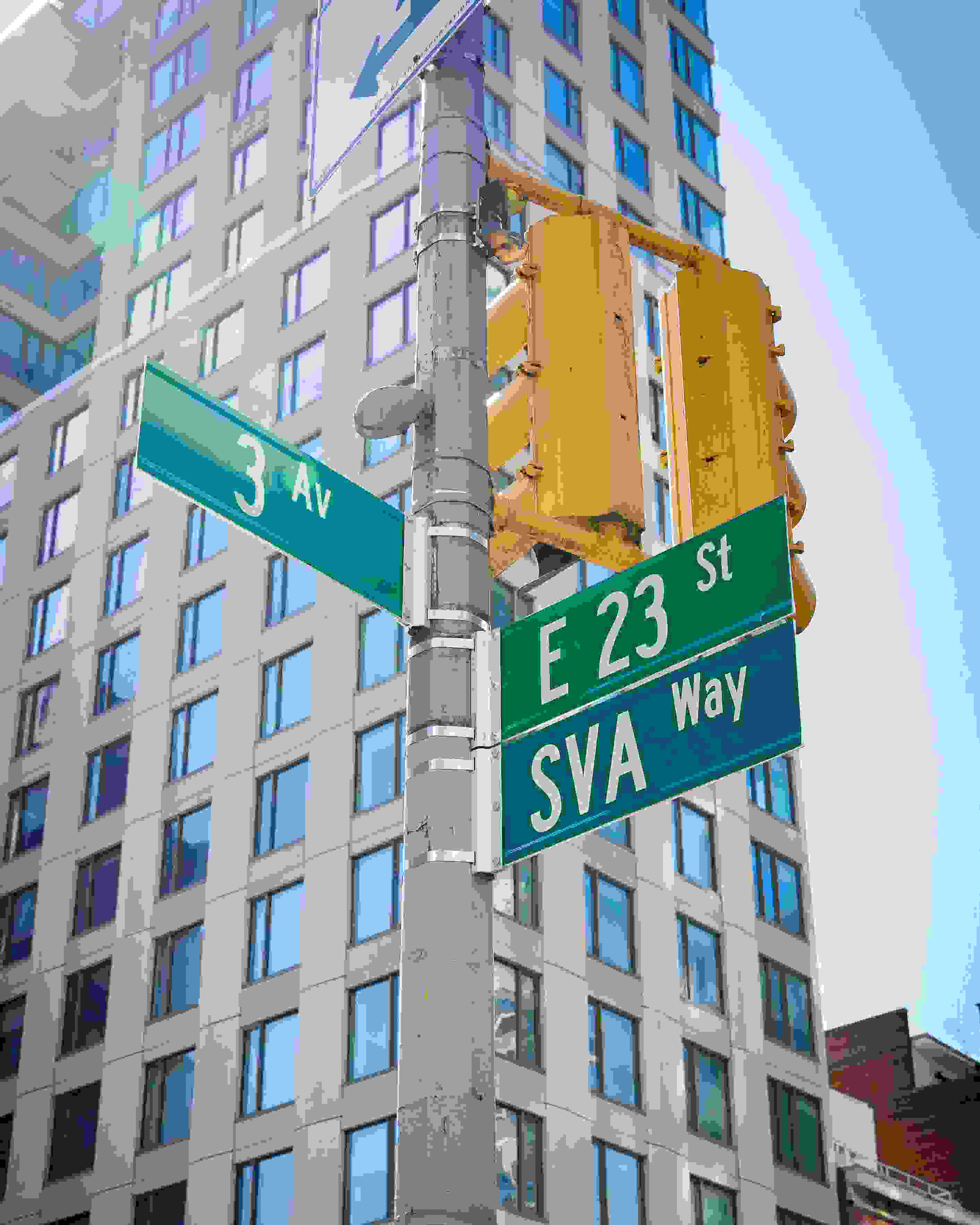 NYC street sign for the intersection of 3rd Avenue and 23rd Street