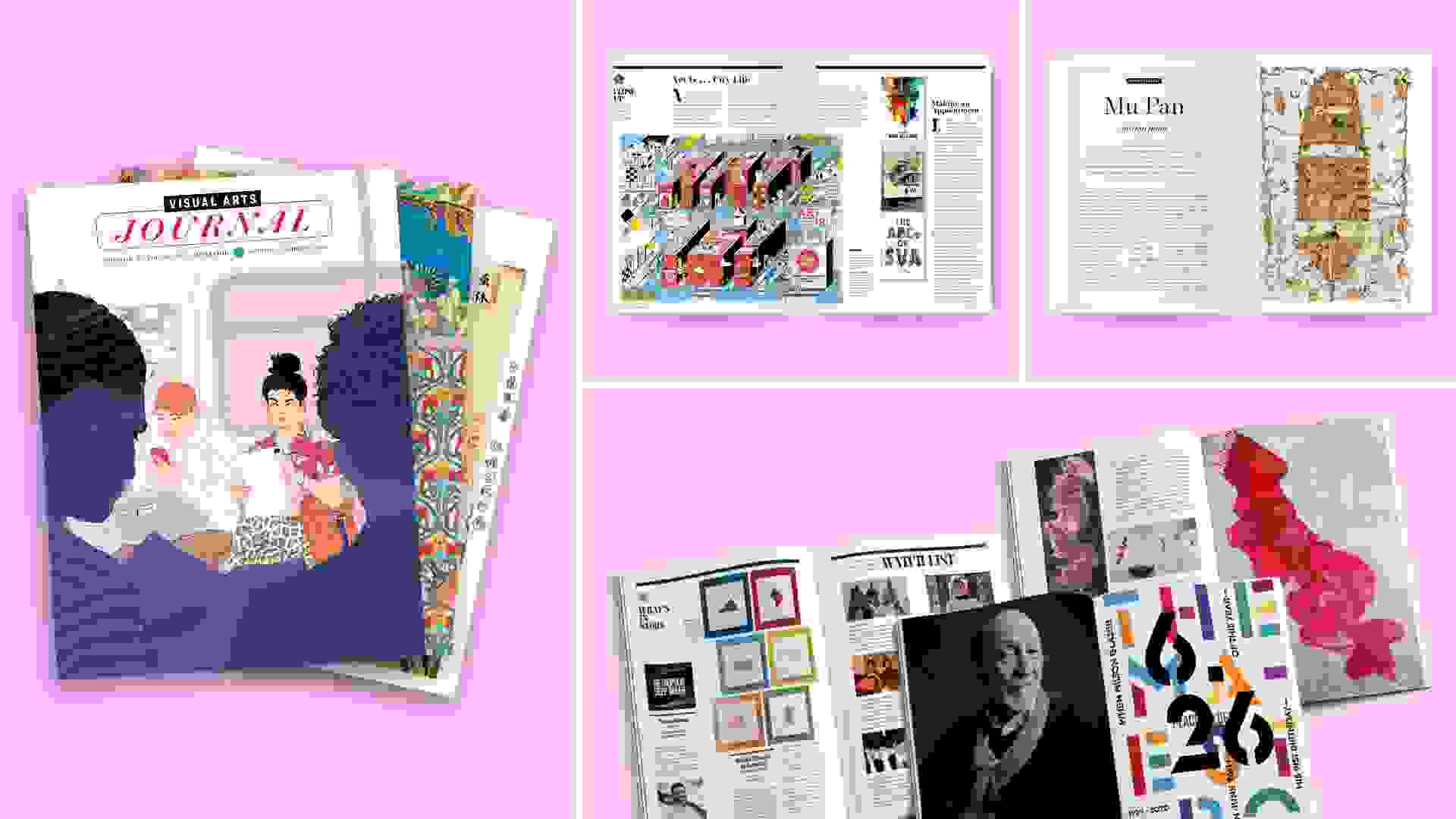 Collage of magazines layouts.