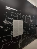 Wall text reading Searching for Superpublics