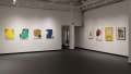 Facing one corner of the back gallery, the large geometric collages and Chermayeff’s commercial works are displayed across from each other.