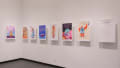 Multiple views of SVA Gramercy Gallery. Posters with illustrations are hung on the walls. 