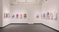Multiple views of SVA Gramercy Gallery. Posters with illustrations are hung on the walls. 