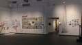 Multiple views of SVA Gramercy Gallery with individual exhibitions of students work. There is drawing and installation throughout the gallery. 