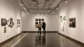 Multiple views of SVA Chelsea Gallery. There are photographs hung on the wall, installations and projections throughout the gallery. 
