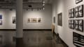 Multiple views of SVA Chelsea Gallery. There are photographs hung on the wall, installations and projections throughout the gallery. 