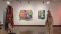 Multiple views of SVA Chelsea Gallery with sculpture, painting, installation and video. 