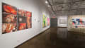Multiple views of SVA Chelsea Gallery with sculpture, painting, installation and video. 