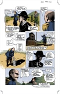 Third page of a digitally colored comic of The Penal Colony