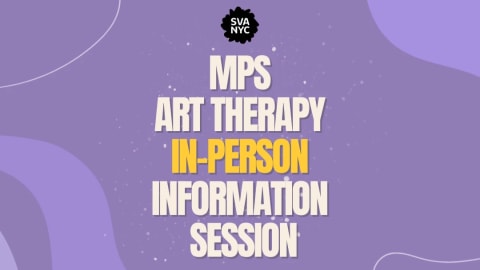 Text over a purple background that reads "MPS ART THERAPY IN-PERSON INFORMATION SESSION"