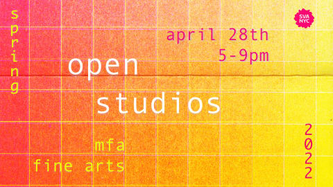 A graphic that reads "spring mfa fine arts open studios"