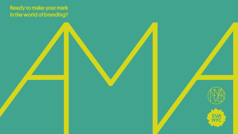 Green background with yellow text saying 'Ready to make your mark in the world of branding?'
