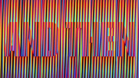Bright rainbow neon lines with "AND THEN" behind them.