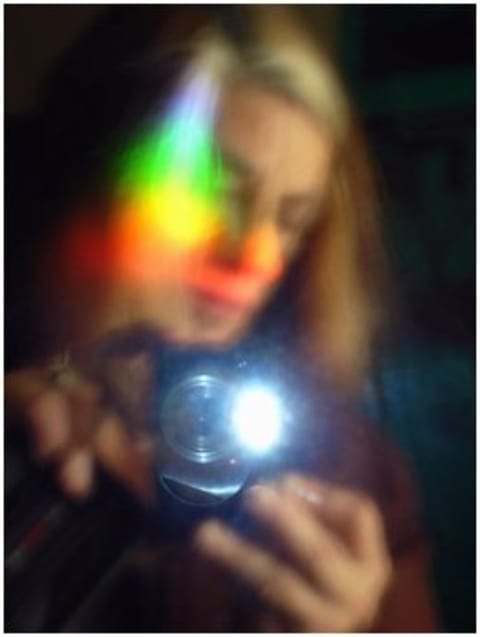 A blurry selfie taken by a person.