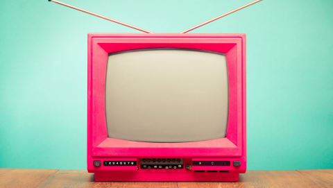pink retro tv