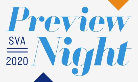 A graphic for SVA Graduate Admissions Preview Night featuring event details