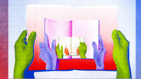 hands holding a book