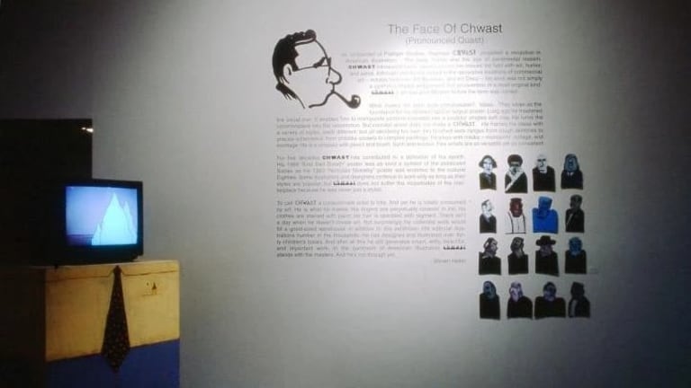 The Fact Of Chwast is an art exhibition on display.