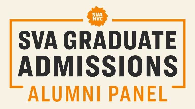 A graphic for the SVA Graduate Admissions Alumni Panel