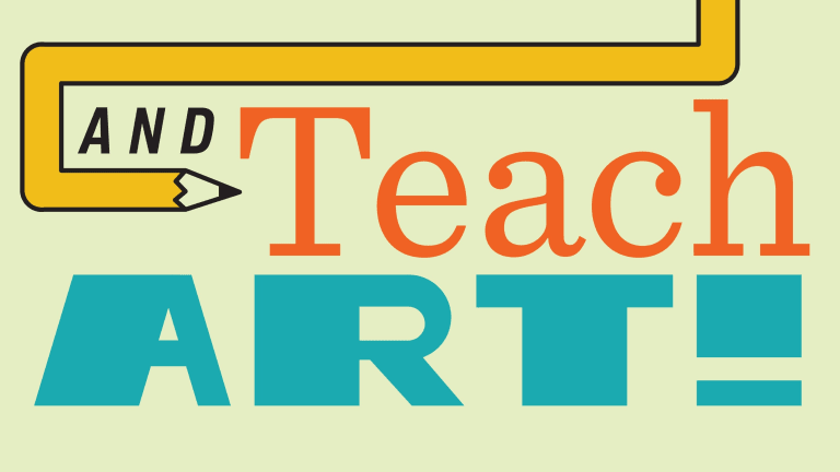 A graphic for MA/MAT Art Education that reads "Those who can do and teach art"