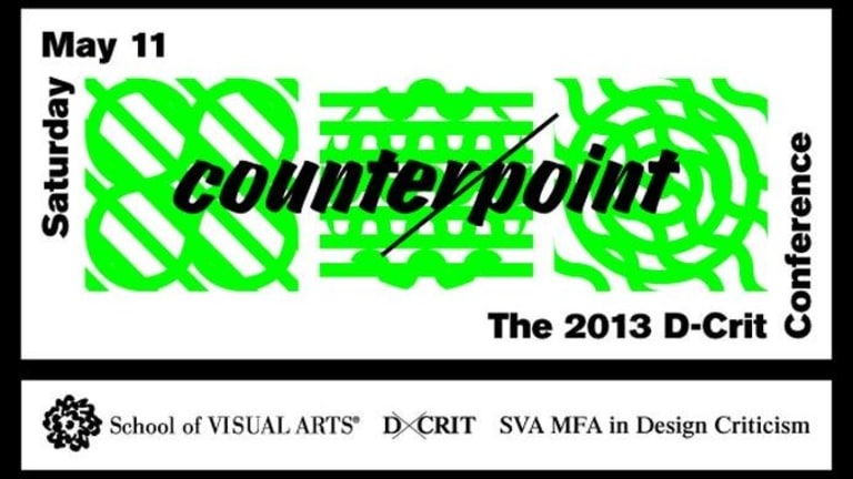 A green, black, and white image for the counterpoint conference at the School of Visual Arts.