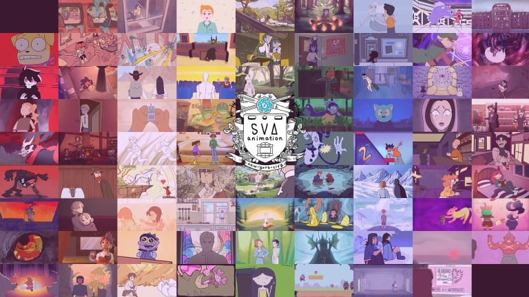 Collage of posters by BFA Animation students.