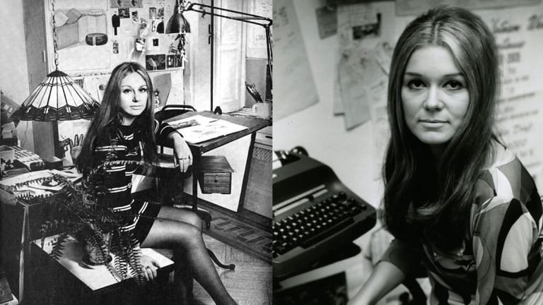 Headshots of Barbara Nessim and Gloria Steinem in the 1960s.