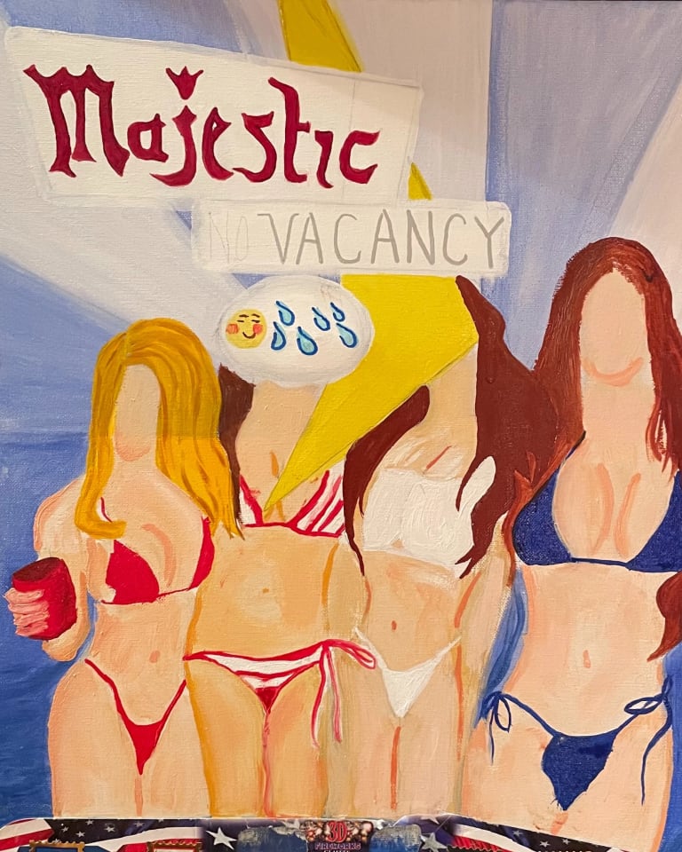 Majestic Vacancy, acrylic and oil on canvas, 2022, 16 x 24 inches