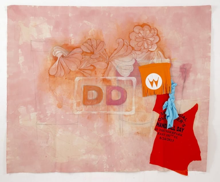 Multimedia collage with Dunkin' Donuts theme
