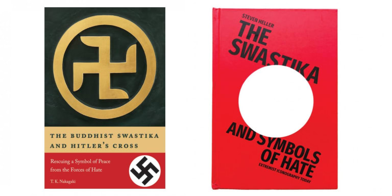 An image of two book about the swastika. One by T.K. Nakagaki and the other by Steven Heller