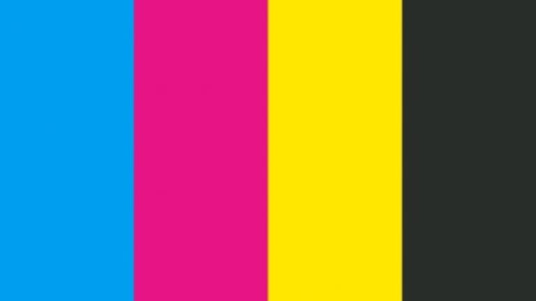 An image of the four process colors cyan pink yellow and black