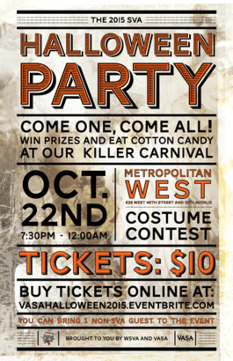 An ad saying "Halloween Party".