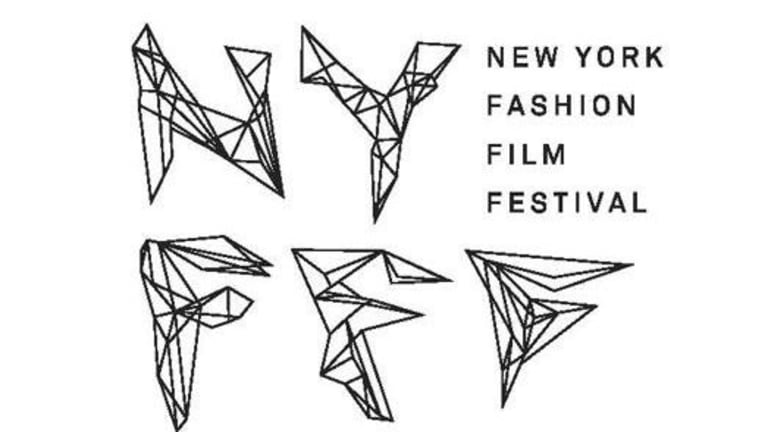 Five geometric figures shaped to spell out N Y F F F. In the upper right corner are the words, 'New York Fashion Film Festival'.