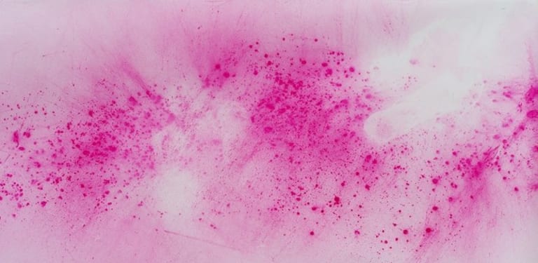 Pink paint is splattered.