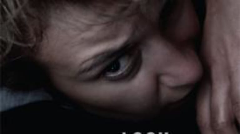 Movie poster for Look, Stranger with actress looking away in fear with her hand near her mouth.